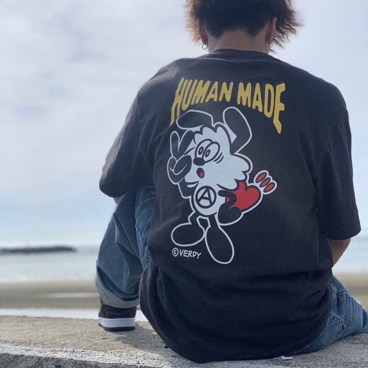 Fadenjue fo.g Brief Anime Duck Print lässig lockere Kurzärmer T-Shirt Männer und Frauen Cartoon Liebe heiß 3884 Weiß XL