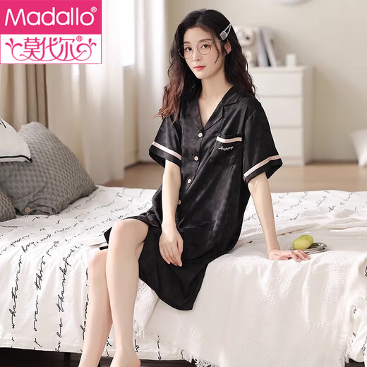 Modal nightgown for women in summer ice silk short sleeve thin women's home clothes pajamas sexy cool 2024 new summer style GLQ6210 M (160)