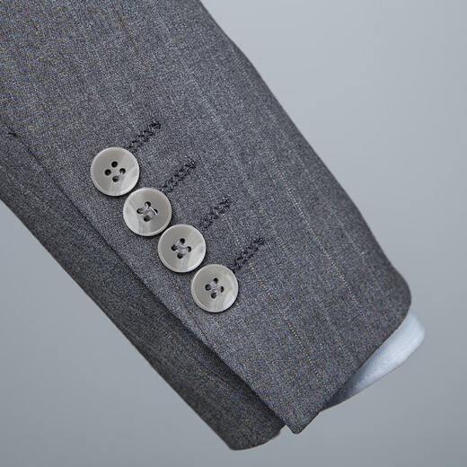 Shanshan (SHANSHAN) light luxury brand 2025 new men's suit suit comfortable business casual wedding suit suit for men gray stripes 2XL 185/52