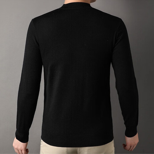 NOSSKISS luxury high-end brand wool sweater men's pure wool sweater men's spring and autumn thin knitted business polo bottoming shirt navy blue gift box 3XL 190 suitable for 180-200Jin Jin equals 0.5 kg