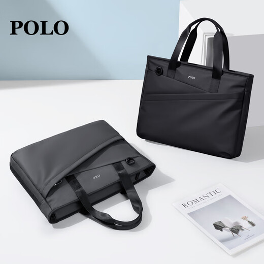 POLO business briefcase men's expandable handbag 14/15.6 inch computer bag shoulder bag gift for boyfriend