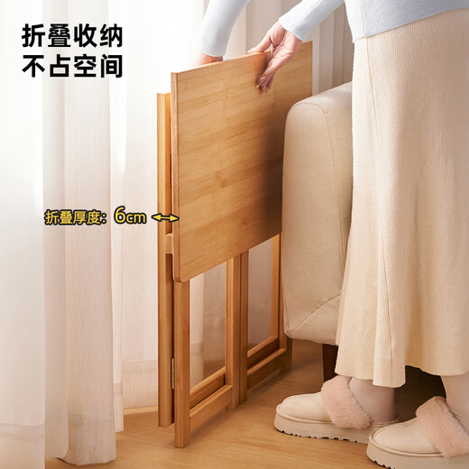 Bamboo garden bamboo folding study table and chair combination home complete desk bedroom small apartment computer table student writing table brown all-bamboo study table free installation