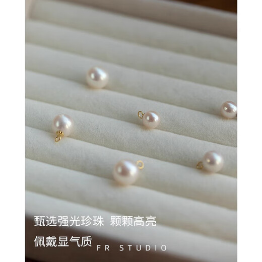 Everlasting leaf single perfect round strong light flawless natural freshwater white real pearl necklace pendant 14k gold/925 silver 5mm perfect round natural pearl pendant (petals