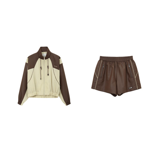 RE VAN Rui Fan New Product Designer Style Contrast Color Embroidery Color Matching Suit RL12401165 Khaki XS /34