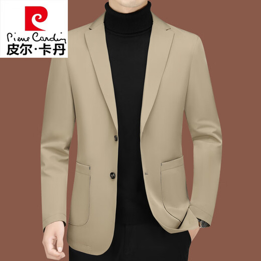 
Pierre cardin casual suit men 2025 new men's suit middle-aged single spring and autumn jacket slim thin top knitted lake blue ZJ9889 170 M