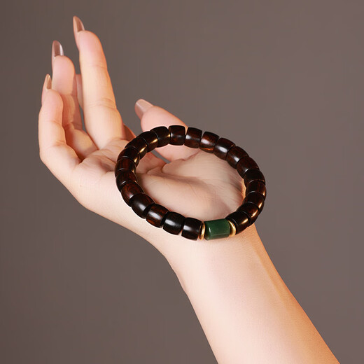 Yueyin Baichuan Huanghuali Bracelet Oil Pear Old Material Buddha Bead Bracelet Jasper Model About 8*10mm