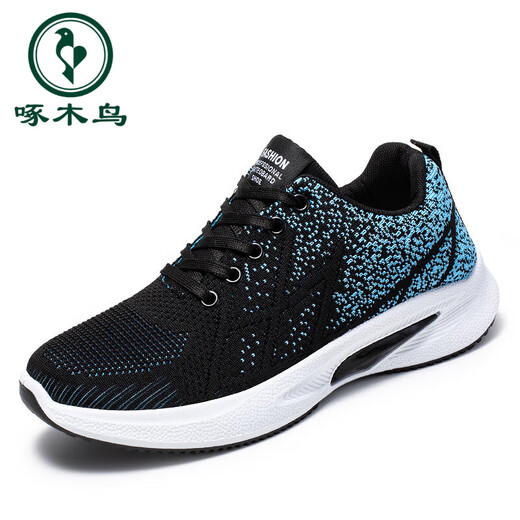 Woodpecker sneakers men's shoes 2025 summer new breathable mesh shoes men's casual shoes anti-odor anti-slip soft sole versatile trendy shoes 9903 blue 41