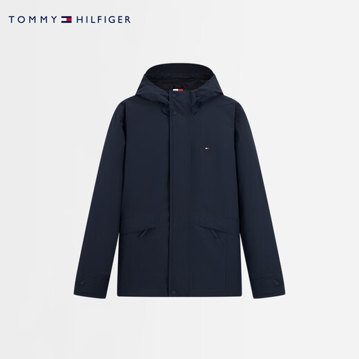 Tommy Hilfiger packable autumn and winter men's American retro casual lightweight portable hooded cotton jacket