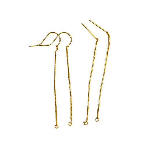 Universal ear wire needle type Chopard 18k gold accessories diy small jade safety buckle round bead earrings empty support earrings 18k gold yellow ear needle style