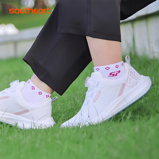 Xiushibao Golf Shoes Women's Waterproof Sports Shoes Knob Laces Breathable Anti-Slip Popcorn Cushioning Midsole SE9856 White Blue 38