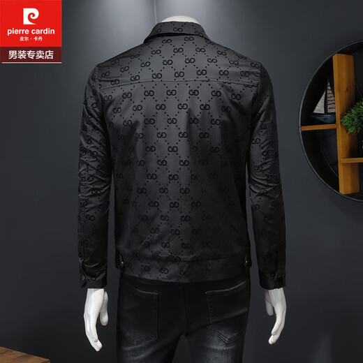 Pierre Cardin 2025 Spring New Printed Jacket Men's Large Size Lapel Jacket Thin Slim Fit Trendy European Station Handsome Fashion Brand Main Picture Model 2XL 135-150Jin Jin is equal to 0.5 kg