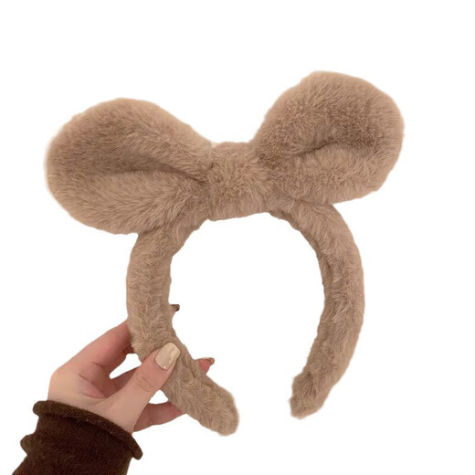 Cute Plush Rabbit Ears Headband Women's Face Wash Headband Autumn and Winter Hairpin 2023 New Makeup Mask Headband Bundle 1 Plush Rabbit Ear Headband