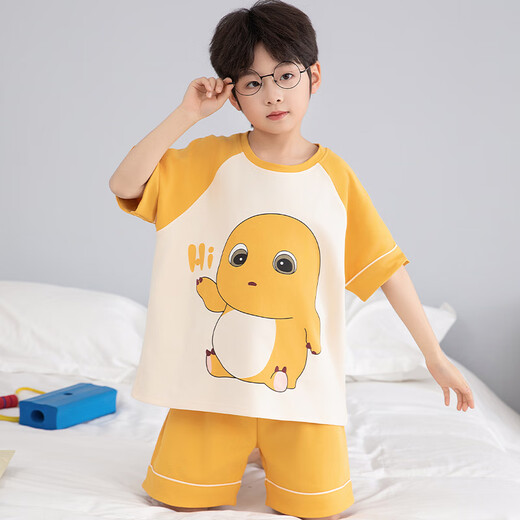 Danzi Party Children's Pyjamas Boys Summer Cotton Pure Coton Fin Short Shorts Set Home Dragon de taille moyenne.