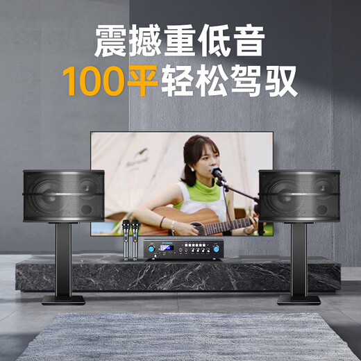 HYUNDAI modern home theater ktv audio set home karaoke TV living room conference room karaoke full set of professional high-power amplifier shop card package speaker equipment