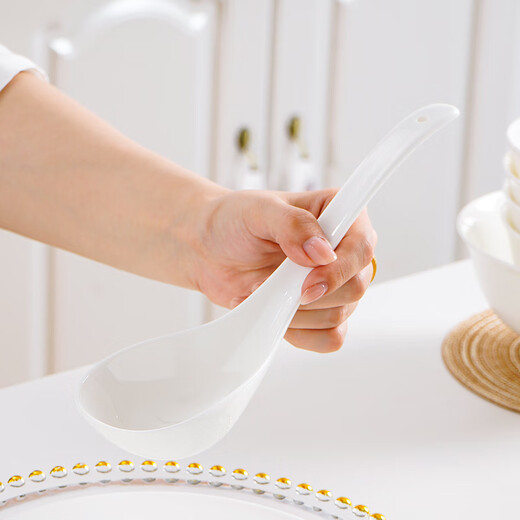 Sky Top large ceramic spoon rice spoon bone china pure white household tableware Mago 1 piece
