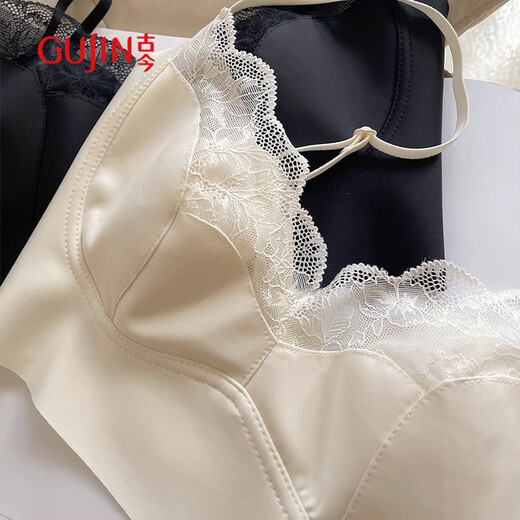 Ancient and modern (GUJIN) lightweight rabbit cup French sexy lace underwear women's seamless beautiful back tube top big breasts showing small women's bra