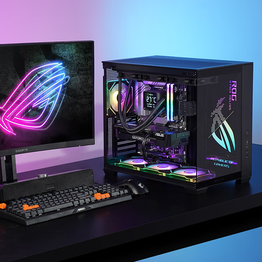 ASUS 24-issue interest-free ultra7 265KF+5060Ti/5070Ti/5080 black ROG ocean view room family bucket custom water-cooled e-sports gaming computer diy host with three U7 265KF丨5070丨32G丨1T ROG family bucket