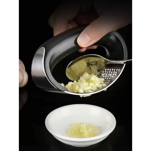 CLCEY304 stainless steel garlic press, ring-shaped garlic press, household garlic masher, manual garlic clip, 2 pack