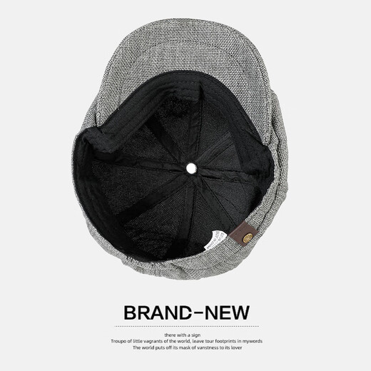 SOMUBAY hat men's spring and autumn beret middle-aged dad British retro progressive hat octagonal hat newsboy hat men's four-season hat gray one size fits 56-61CM