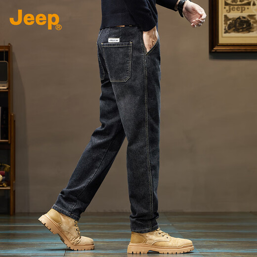 Jeep (JEEP) high-end men's jeans men's 2025 autumn and winter new loose straight casual versatile trendy brand harem pants men's pants