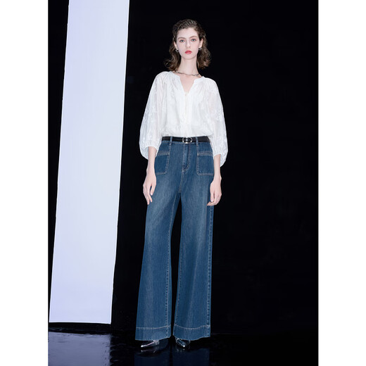 Tricolor 2025 Autumn Loose Two-piece Set Embroidered Lyocell Shirt Camisole Women's Off-White XL 170/92A