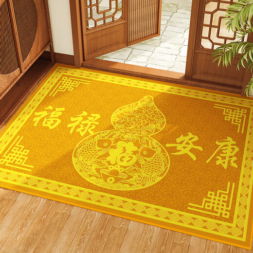 High-end yellow floor mat Golden yellow entrance door floor mat entrance entrance entrance dust removal shoe foot mat dirt resistance Baifufuzhen-brown-12164 100*120cm [freely cut]