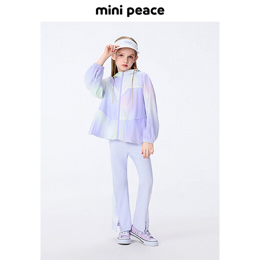 MiniPeace Children's Clothes Xia Xin Girls' Sun Protection Clothing FBBCF2601 Evening Mist Purple 160cm