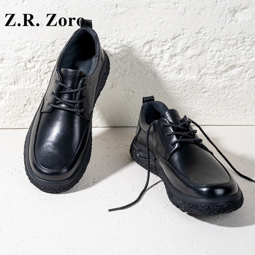 Z.R.Zoro brand men's shoes genuine leather casual leather shoes men's spring new Martin boots men's toe retro fashion casual shoes men's khaki 40