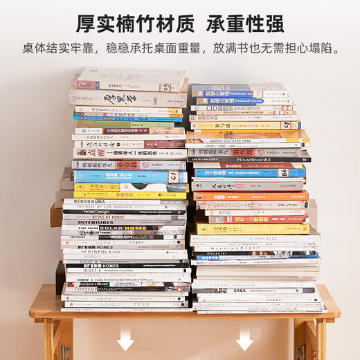 Bamboo garden bamboo folding study table and chair combination home complete desk bedroom small apartment computer table student writing table brown all-bamboo study table free installation