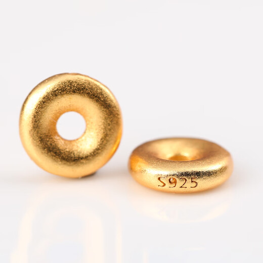 DL 1998 Fat Donglai same style bracelet gold spacer ancient gold small spacer 925 silver gold plated spacer DIY bracelet cultural toy spacer beads diameter 5mm thick 1mm hole 1.5mm/thin style