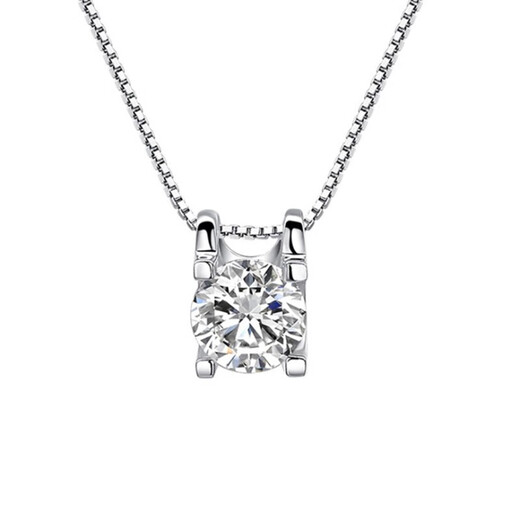 Guanpuge Fat Donglai same style pt950 platinum set chain moissanite diamond necklace white gold bull head pendant clavicle chain PT950 silver pendant + chain main diamond 50 points