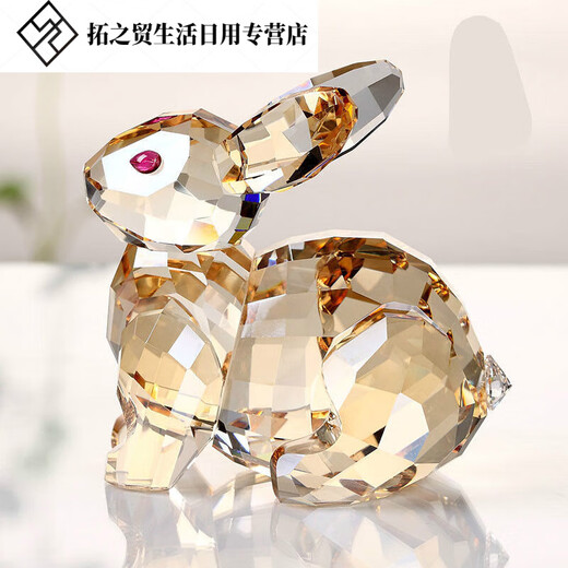 Regalo de cumpleaños para mujeres Niños creativos lindos letreros del zodiaco Día de San Valentín Decoración de cristales Adornos de conejo Conejo (azul)