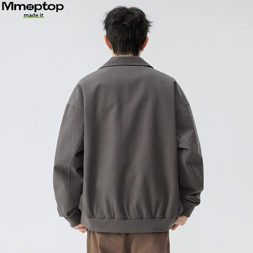 MMOPTOP American cotton retro lapel work jacket autumn and winter men's versatile functional jacket MJK03 dark gray L