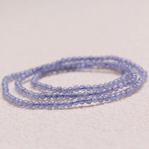Library selection 2951 natural tanzanite bracelet multi-ring women's three-ring fashion crystal bracelet jewelry gift transparent light color bead diameter about 3mm/three circles
