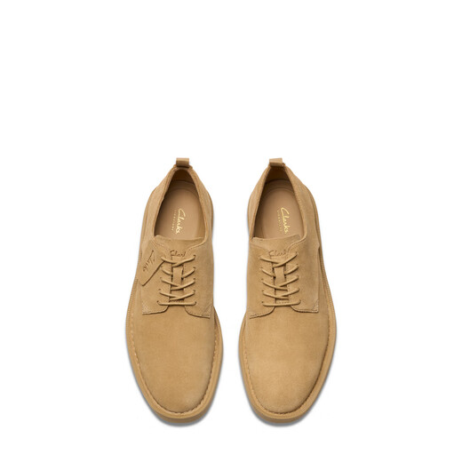 Clarks Martock Lace men's shoes new British thick-soled business commuter casual leather shoes light brown 261808467 42