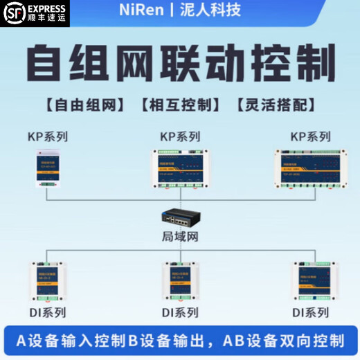 Niren Electronics (Niren) 1 to 1 1 to many many to 1 many to many network relay network control TCP-KP-I2O2 (with 12V power supply)