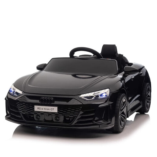 Fun baby Audi RS-GT children's electric car four-wheeled children's remote control car can sit on baby stroller toy car can sit on people, four-wheel drive, white, all functions + leather seat