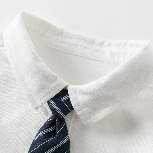 David Bella boys' preppy shirt spring children's white shirt medium and large children's top
