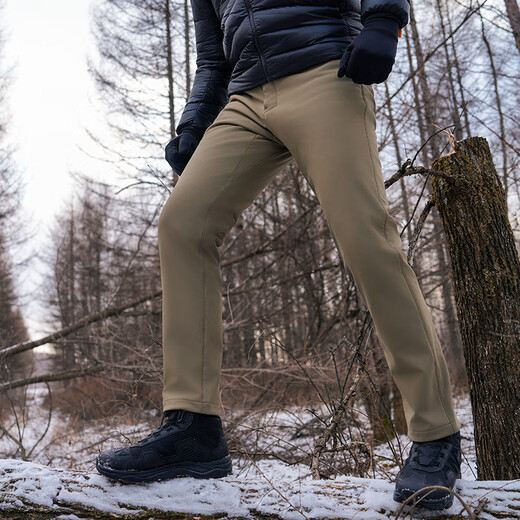 Longya Second Generation Longya Yinlie Warm Soft Shell Pants Slim Pants Winter Plush Thickened Coldproof Outdoor Casual Straight Pants Extreme Night Black (Yin Zhi Lie Feng Straight Version) 33 170/86B 151-165Jin Jin is equal to 0.5 kg