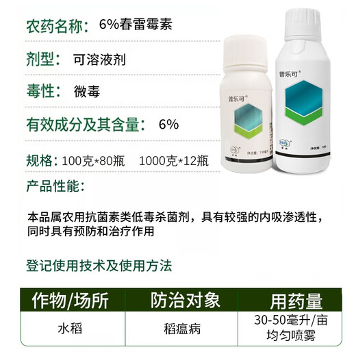Gramine 6% kasugamycin fungicide, rice blast disease, wildfire canker, gummosis pesticide
