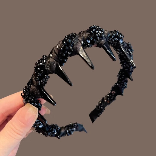 Idel beaded headband for women 2025 new style toothed hair headband high skull hairpin birthday gift for girlfriend F3259 black wrapped beaded headband