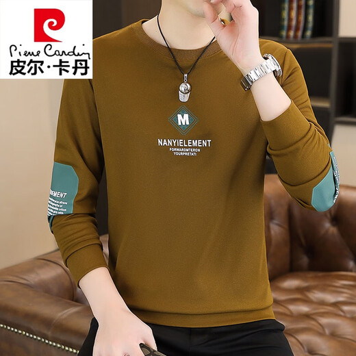 
Pierre cardin men's sweatshirt spring and autumn white autumn clothes long sleeve T-shirt trendy brand spring clothes men's trendy knitted 9905 spring and autumn white thin style L [Suggested 110-125 Jin [Jin equals 0.5 kg]]