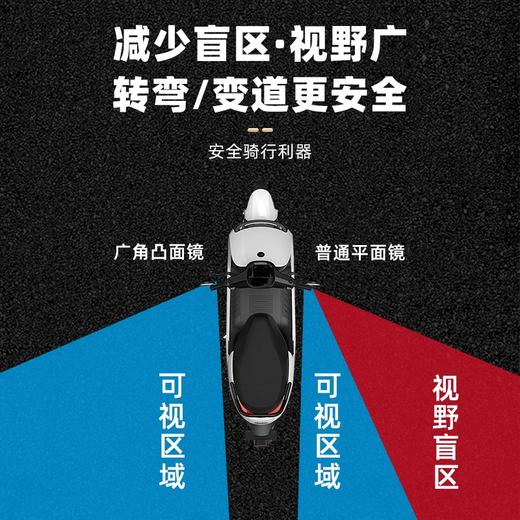 Panyuan Battery Bicycle Reflector Electric Vehicle Rearview Mirror Yadi Emma Electric Bicycle Universal Reverse Reversing Mirror Warhawk Convex Rearview Mirror Pair + Base Pair