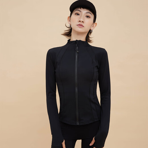 ANNERUN Sports Jacket Women's Outerwear Long Sleeve Fitness Wear Zipper Stand Collar Pilates Yoga Wear Running Cycling Training Top Rose Red XL