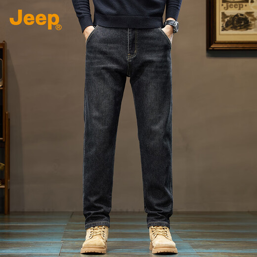 Jeep (JEEP) high-end men's jeans men's 2025 autumn and winter new loose straight casual versatile trendy brand harem pants men's pants