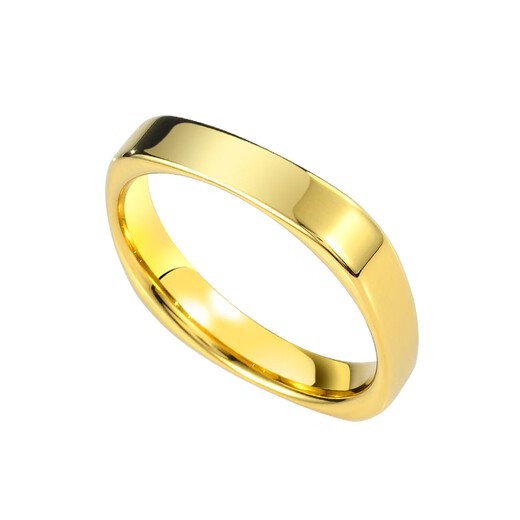 Sa Ya Fashion Ring Men's Small Square Ring Trendy Niche Single Index Finger Couple Ring Girls Jewelry High-end Men's Ring Gold National Standard No. 16,17