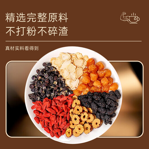 Juxiutang Ginseng Wolfberry Sechs Schatztee 300G Mulberry Longan Health Tea Obst Tee -Teebeutel Liubao -Tee von Männern getrunken