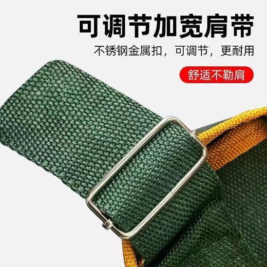 An Junsheng canvas tool bag thickened wear-resistant bricklayer storage bag construction site carpentry crossbody large capacity electrician multi-layer tool bag five-socket small single layer 35-30-11.5