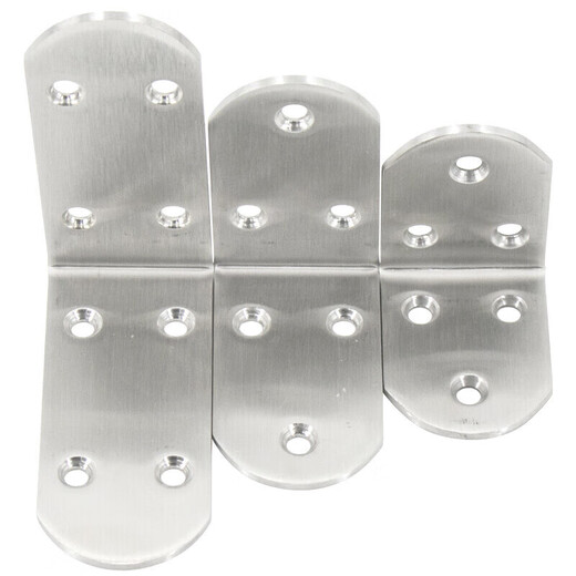 Masfor thickened stainless steel corner code 90 degree right angle corner code thickened fixed bracket round edge 6 holes 45*45*38*2.5mm (5 pieces)