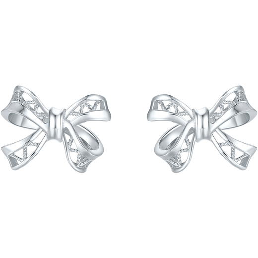 Saturday Fu PT950 platinum earrings for women platinum bow earrings B0914909 pair about 2.29g birthday gift